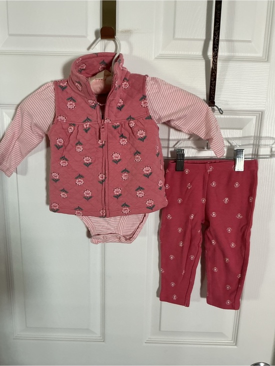 Carter's Other - Carters Three-Piece Pink Floral Baby Set